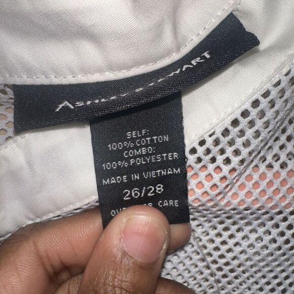 Ashley Stewart White Mesh Ruffle Trim Top Plus Size 26/28 NWT - Picture 6 of 7